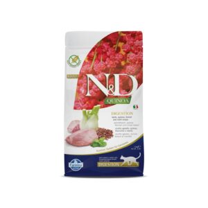 Farmina N&D Quinoa Digestion Cat Food offers premium imported nutrition, featuring lamb and quinoa. Available at Curat Cart.