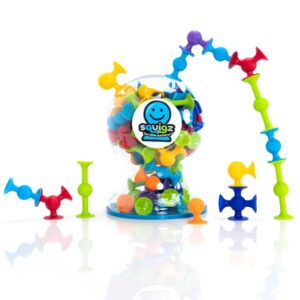 Explore creativity with the authentic Fat Brain Toys Squigz Deluxe Set, featuring vibrant suction cups for endless fun.