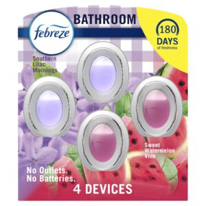 Discover the premium imported Febreze Bathroom Air Freshener, featuring 4 devices for 180 days of freshness. Available at Curat Cart.