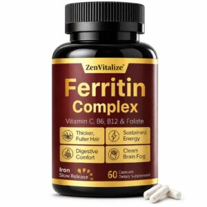 Premium imported Ferritin Support Iron Supplement with Vitamin C and B complex for sustained energy, available at Curat Cart.