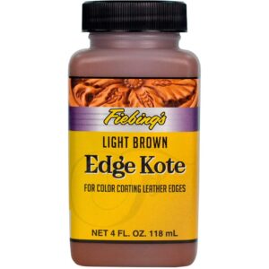 Fiebing's Edge Kote in light brown, 100% genuine paint for leather edge coloring. Perfect for crafting and repairs.