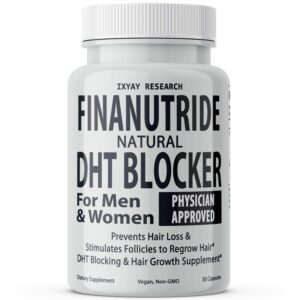 Finanutride DHT Blocker, a premium imported supplement for hair growth, promotes regrowth and prevents hair loss. Available at Curat Cart.