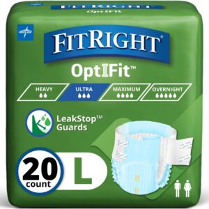 FitRight Adult Diapers Ultra Heavy Absorbency offer premium import quality with LeakStop Guards for maximum protection. Available at Curat Cart.