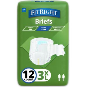 Premium imported FitRight Bariatric Incontinence Briefs in green packaging, ideal for heavy overnight use. Available at Curat Cart.