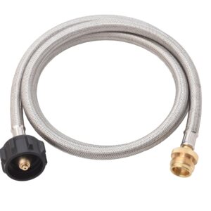 Premium imported Flame King Steel Braided Hose, designed for durability and performance. Available at Curat Cart.