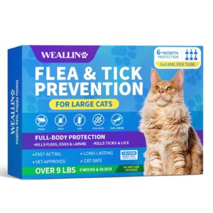Premium imported Flea and Tick Prevention for large cats, effectively kills fleas, ticks, and larvae. Available at Curat Cart.