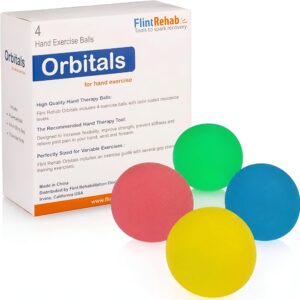 FlintRehab Hand Exercise Balls in assorted colors, premium imported therapy tool for hand strength and recovery at Curat Cart.
