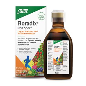 Premium imported Floradix Iron Sport Liquid Formula supports healthy iron levels and athletic performance. Available at Curat Cart.