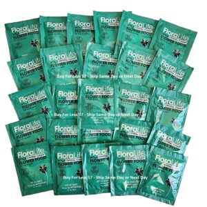 Floralife Flower Food packets arranged neatly, showcasing premium imported flower nourishment. Available at Curat Cart.