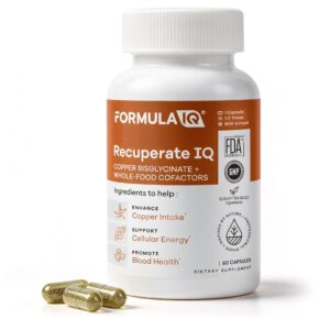 Premium imported Formula IQ Copper Supplement bottle, supporting blood health and energy, available at Curat Cart.