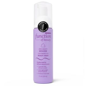 Function of Beauty Wavy Hair Mousse offers flexible hold for defined natural waves. Premium import available at Curat Cart.
