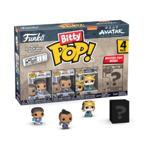 Authentic Funko Bitty POP! 4 Pack featuring characters from Avatar: The Last Airbender, includes a mystery POP! inside.