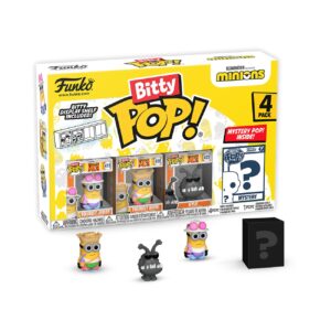 This Funko Bitty POP! 4 Pack features adorable Minion figures, including a mystery character. 100% authentic collectible set.