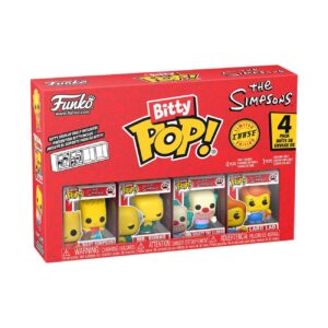 100% genuine Funko Bitty POP! 4 Pack featuring characters from The Simpsons, includes four collectible figures.