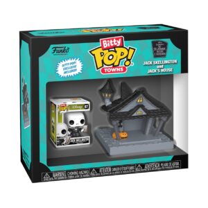 100% genuine Funko Bitty POP! Disney featuring Jack Skellington and his spooky house. Perfect Halloween collectible!