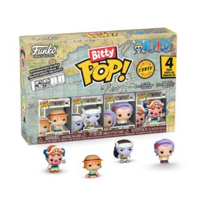 Authentic Funko Bitty Pop! pack featuring four One Piece characters, including Nami. Perfect for any anime collector!