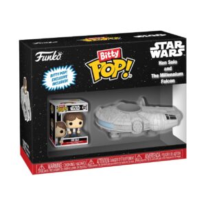 Authentic Funko Bitty POP! Ride featuring Han Solo and the Millennium Falcon, perfect for Star Wars collectors.