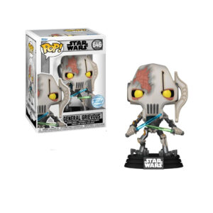 Authentic Funko Pop! figure of Battle Damaged General Grievous from Star Wars, showcasing vibrant details and iconic design.
