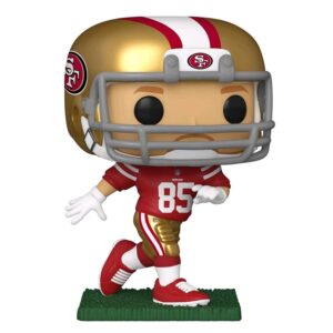 100% Genuine Funko Pop figure of George Kittle, wearing San Francisco 49ers jersey and helmet, ready for action.
