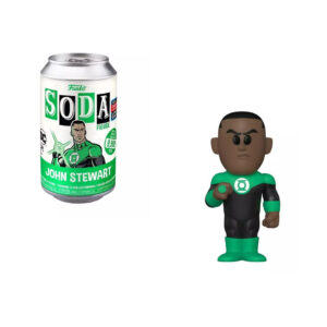 100% Authentic Funko Green Lantern John Stewart DC Vinyl figure alongside its collectible soda can packaging.