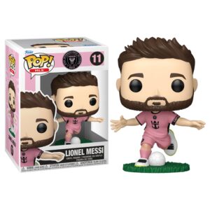 100% Genuine Funko Pop of Lionel Messi in Inter Miami uniform, showcasing his iconic pose with a soccer ball. Perfect collectible!