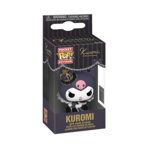 Authentic Kuromi Funko Pocket Pop keychain. Cute vinyl figure in themed packaging, perfect for collectors or gifts.