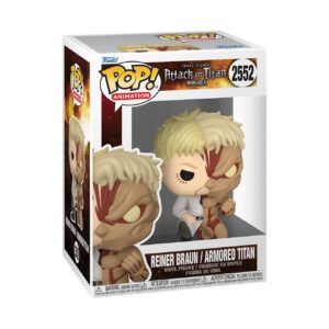 100% authentic Funko Pop! figure of Reiner Braun as the Armored Titan from Attack on Titan. Collectible vinyl edition.