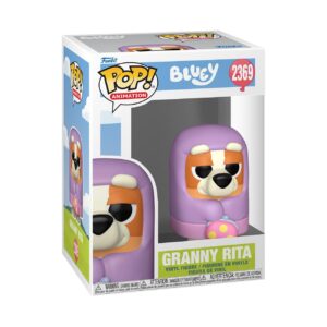 Authentic Funko POP! figure of Granny Rita from Bluey, detailed vinyl collectible in a colorful box.