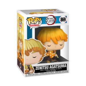 100% Genuine Funko POP! figure of Zenitsu Agatsuma from Demon Slayer, featuring vibrant colors and unique design.