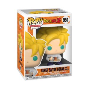 100% genuine Funko POP! of Super Saiyan Gohan from Dragon Ball Z, featuring vibrant colors and detailed design.