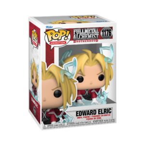 Authentic Funko Pop! Edward Elric from Full Metal Alchemist, featuring vibrant colors and iconic design, collectible item.