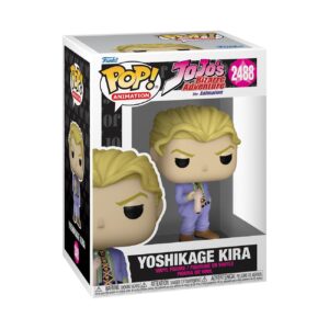 100% Genuine Funko POP! of Yoshikage Kira from JoJo's Bizarre Adventure, featuring vibrant colors and intricate details.