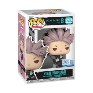 100% Genuine Funko POP! Animation figure of Gen Narumi from Kaiju No. 8, features stylized design and original packaging.