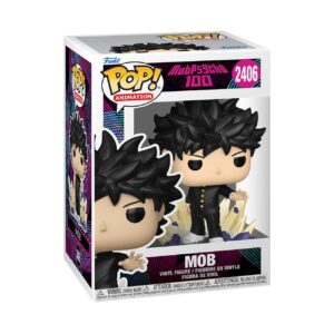 100% authentic Funko POP! figure of Mob from Mob Psycho 100, featuring detailed design in a collectible box.