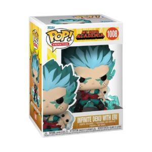 100% Authentic Funko POP! featuring Infinite Deku with Eri from My Hero Academia. Collectible vinyl figure in window box.