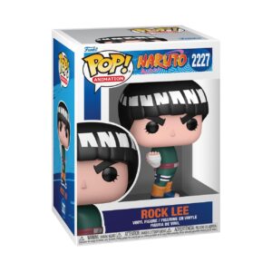 100% genuine Funko POP! figure of Naruto's Rock Lee, featuring vibrant colors and authentic design in collectible packaging.