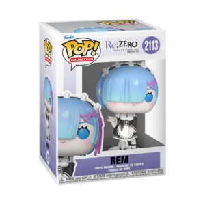 100% Genuine Funko POP! Animation figure of Rem from Re:Zero, showcasing her cute design in protective packaging.