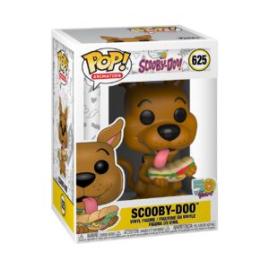 100% Genuine Funko POP! Scooby-Doo vinyl figure holding a sandwich, celebrating 50 years of fun and adventure.