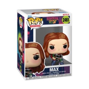 100% Authentic Funko Pop! figure of Max from Stranger Things, featuring colorful details and iconic hairstyle in collectible packaging.