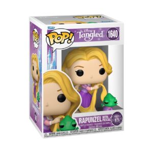 Authentic Funko Pop! figure featuring Rapunzel with her companion Pascal from Disney's Tangled, beautifully detailed.