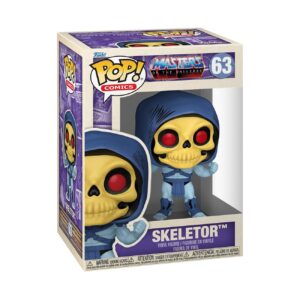 Authentic Funko Pop! Skeletor from Masters of the Universe. Collectible vinyl figure with vibrant colors and iconic design.