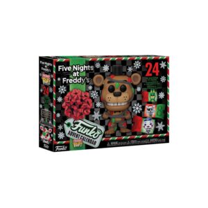 Authentic Funko Pop! Countdown Calendar featuring Five Nights at Freddy's, includes 24 surprise figures and festive design.