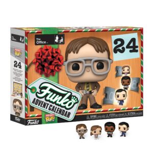 Authentic Funko Pop! Countdown Calendar featuring Dwight Schrute and friends from The Office. Perfect for fans!