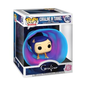 100% authentic Funko POP! Deluxe Coraline figure, showcasing Coraline in a vibrant tunnel design. Perfect for collectors!