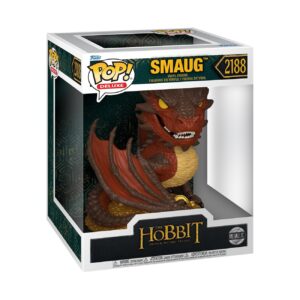 100% authentic Funko Pop! Deluxe Smaug figure from The Hobbit, featuring detailed design and vibrant colors.