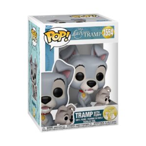 Authentic Funko POP! vinyl figure of Tramp from Disney's Lady and the Tramp, includes puppy accessory, 100% genuine.