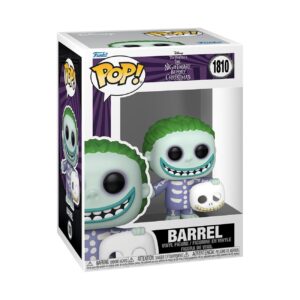 100% genuine Funko Pop! figure of Barrel from Disney's The Nightmare Before Christmas, showcasing vibrant colors and details.