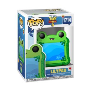 Authentic Funko Pop! Toy Story 5 Lilypad figure. Collectible, vibrant green design for Toy Story fans.