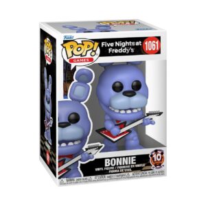 Genuine Funko POP! figure of Bonnie from Five Nights at Freddy's, standing with a guitar in a collectible box.