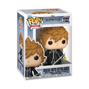 100% Genuine Funko POP! Games Roxas figure with keyblades, featuring vibrant details and signature box packaging.